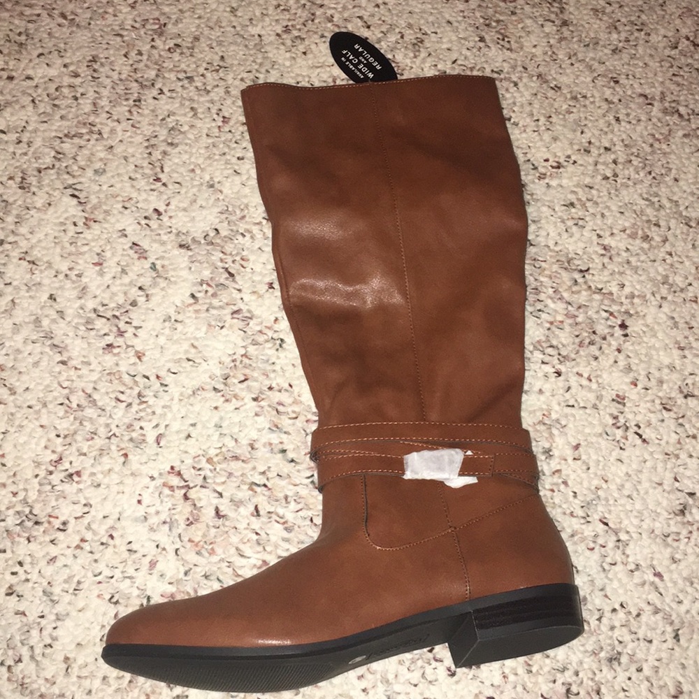 Style Co Fridaa Boots Barrel Brown Back Heel Strap Zipper Women Size 9 - Picture 6 of 6